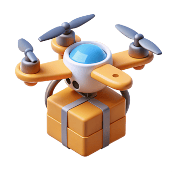 elegant abstract Delivery drone carrying a package professional png