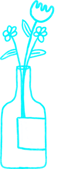 A blue vase with flowers in it png