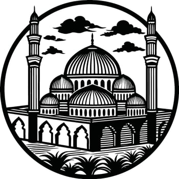 Mosque illustration on white background. vector
