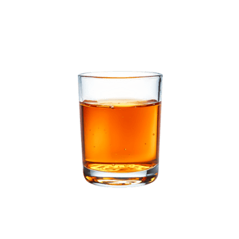 Single Glass of Amber Drink on for Beverage Photography png