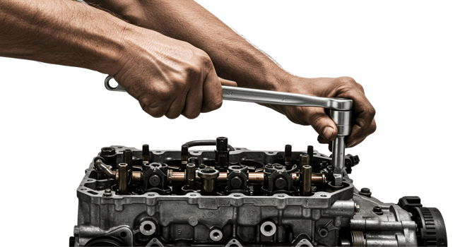 Man's hands repairing car engine png