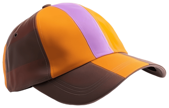 Colorful Cap in Orange Brown and Purple Shades png