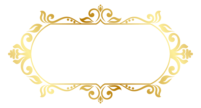 Luxury gold vintage frame decorated with abstract leaves, classic elements. transparent background png