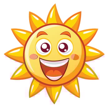 Happy sun cartoon illustration vector