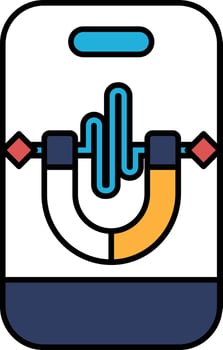 A phone case with a magnet on it vector