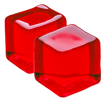 Bright Red Gelatin Cube, Transparent Jelly Dessert on png