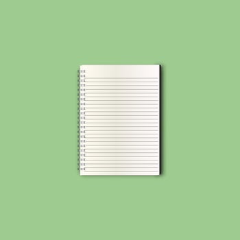 Blank Spiral Notebook Ready for Notes and Ideas with green background vector