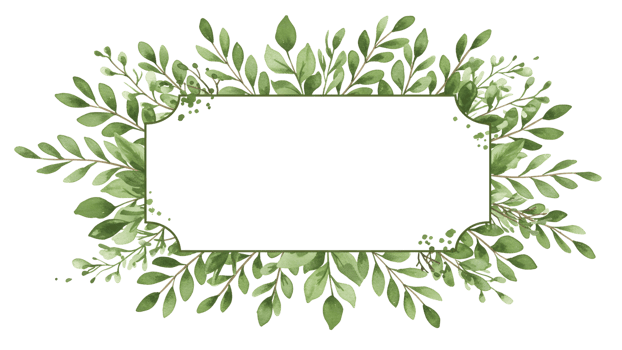 A frame with green leaves and berries png