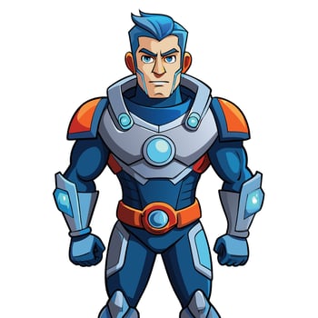 Powerful futuristic character in high-tech armor vector