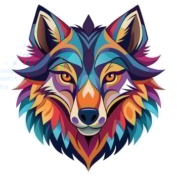 Vibrant Wolf Portrait vector