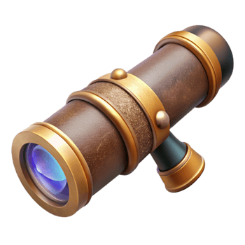 beautiful vintage Antique Spyglass with Leather Detail Transparent Background png
