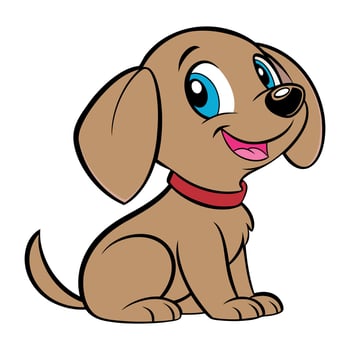 Cute baby dog cartoon art vector