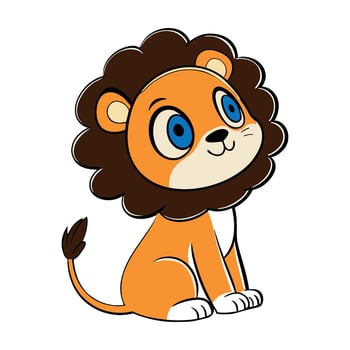 Baby lion cartoon design art vector