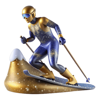 impressive traditional Biathlon Athlete Skiing Uphill Cutout with Endurance and Determination premium png