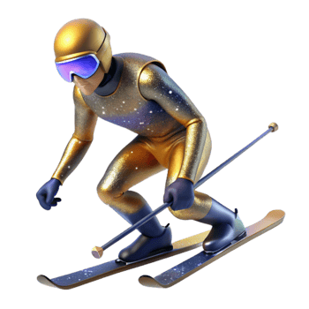 magnificent modern Biathlon Athlete Skiing Uphill Cutout with Endurance and Determination premium png