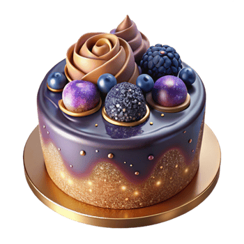serene creative Birthday Cake with Fruit Topping Isolated on Transparent Background genuine png
