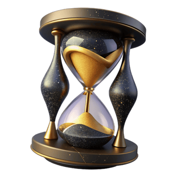 vibrant classic Black Hourglass Time and Progress Cutout png