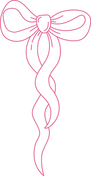 Outline Coquette Ribbon Bow. Whimsy Romantic Girly Vibe png