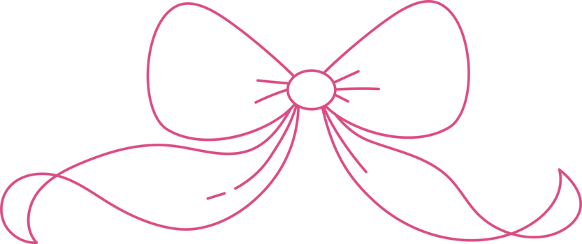 Outline Coquette Ribbon Bow png