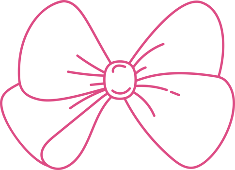 Outline Vintage Coquette Bow png