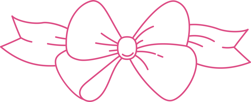 Outline Vintage Coquette Ribbon Bow. Whimsy Girly Vibe png
