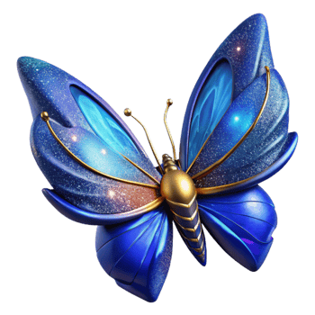 extraordinary rustic Blue Butterfly Side Angle with Wing Detail Isolated authentic png