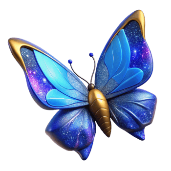 vibrant artistic Blue Butterfly Side Angle with Wing Detail Isolated high resolution png