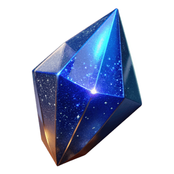 vibrant abstract Blue Crystal Shard Angled View Cutout authentic png