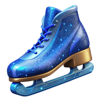 elegant artistic Blue Ice Skate Angled View Transparent Cutout png