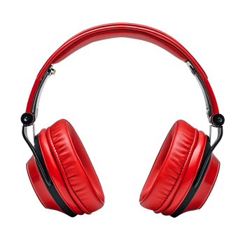 Red headset isolated on transparent background png
