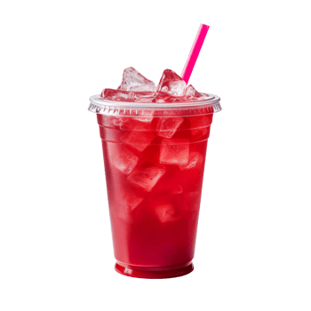 Red drink in a plastic cup isolated on transparent background png