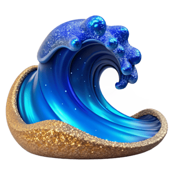 magnificent creative Blue Ocean Wave Cresting Forward Isolated premium png