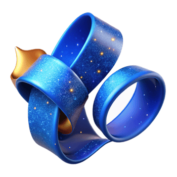 magnificent vintage Blue Ribbon Curled Cutout high quality png