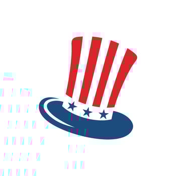 Great Hat - July 4th American Independence Day Icon Logo Template Illustration Design. EPS 10. vector