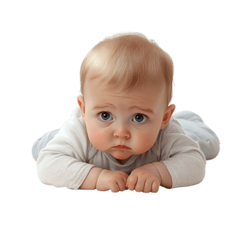 Sad baby isolated on transparent background png