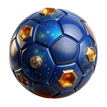 vibrant classic Blue Soccer Ball Cutout genuine png