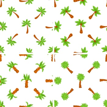 Seamless pattern with cartoon palm trees showing summer vibes vector
