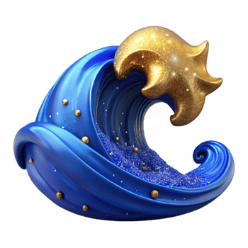 vibrant modern Blue Wave Crashing Side View Cutout authentic png