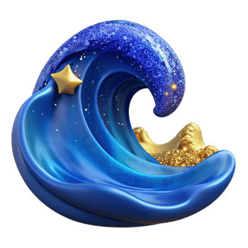 dramatic traditional Blue Water Wave Crashing Side View Isolated original png