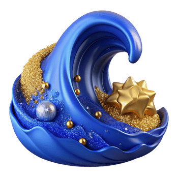 magnificent traditional Blue Wave Crashing Side View Cutout high quality png