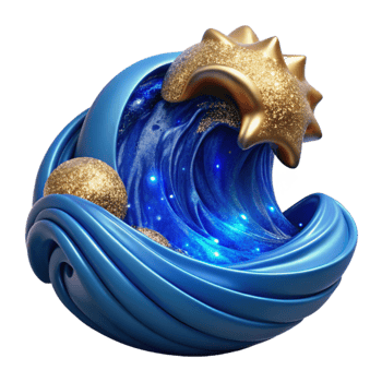 vibrant classic Blue Wave Ocean Water Crest Transparent Background premium png