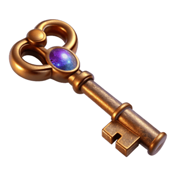 impressive traditional Bronze Key Antique Design Isolated on Transparent Background exclusive png