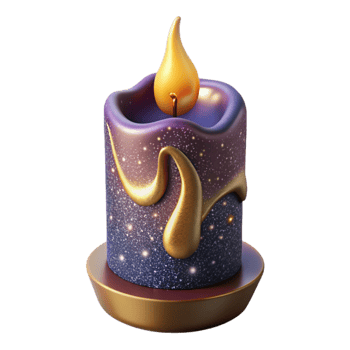 vibrant rustic Burning Candle with Long Wick Isolated Cutout original png
