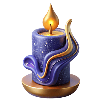 magnificent traditional Burning Candle with Long Wick Isolated Cutout authentic png