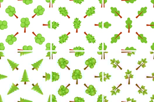Seamless pattern with stylized green trees is creating a natural and vibrant forest atmosphere vector