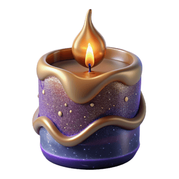extraordinary traditional Burning Candle with Short Wick Cutout premium png