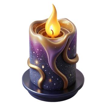 serene classic Burning Candle with Soft Glow Cutout Transparent Background genuine png
