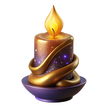 serene vintage Burning Candle with Warm Glow Transparent Background high quality png