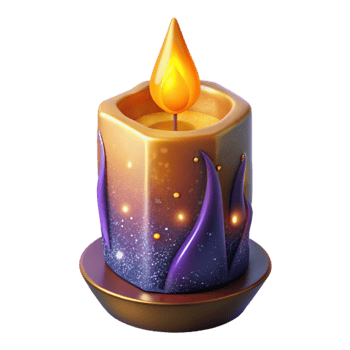 vibrant classic Burning Candle with Warm Glow Transparent Background premium png