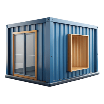 dramatic minimalist Shipping container home corner detail authentic png